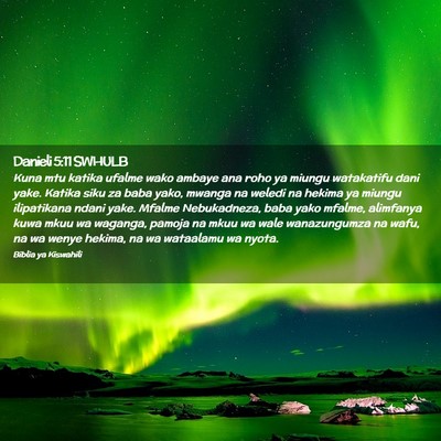 Picture 02 - Danieli 5:11 SWHULB - Kuna mtu katika ufalme wako ambaye ana roho ya - Bible Verse Picture