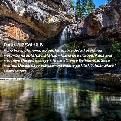 Picture 02 - Danieli 5:12 SWHULB - Roho bora, ufahamu, weledi, kutafsiri ndoto, - Bible Verse Picture