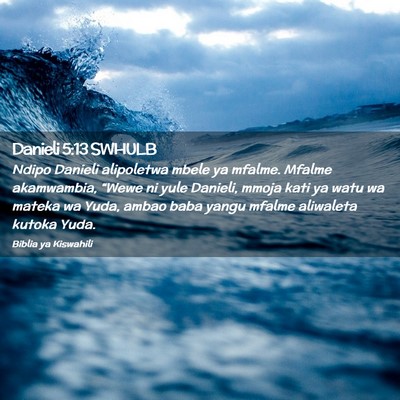 Picture 02 - Danieli 5:13 SWHULB - Ndipo Danieli alipoletwa mbele ya mfalme. Mfalme - Bible Verse Picture