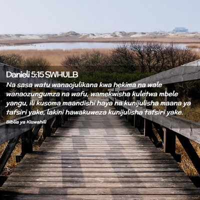 Picture 02 - Danieli 5:15 SWHULB - Na sasa watu wanaojulikana kwa hekima na wale - Bible Verse Picture