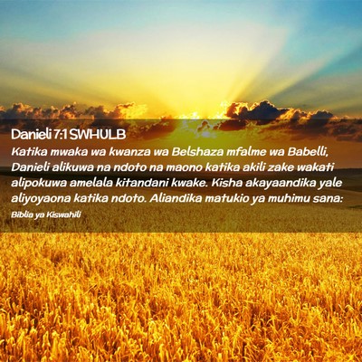 Picture 02 - Danieli 7:1 SWHULB - Katika mwaka wa kwanza wa Belshaza mfalme wa - Bible Verse Picture
