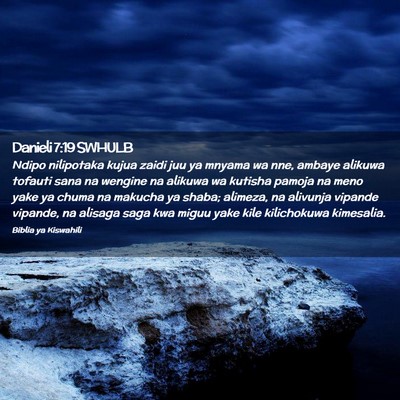 Picture 02 - Danieli 7:19 SWHULB - Ndipo nilipotaka kujua zaidi juu ya mnyama wa - Bible Verse Picture