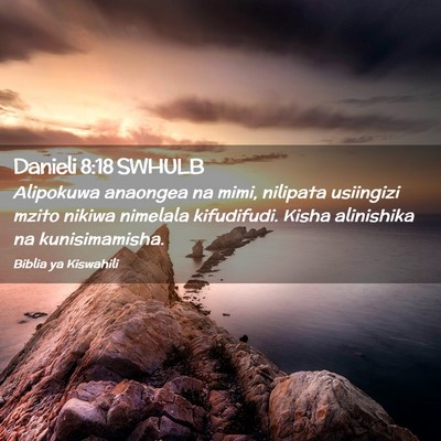 Picture 02 - Danieli 8:18 SWHULB - Alipokuwa anaongea na mimi, nilipata usiingizi - Bible Verse Picture