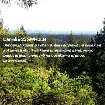 Picture 02 - Danieli 9:23 SWHULB - Ulipoanza kuomba rehema, amri ilitolewa na - Bible Verse Picture