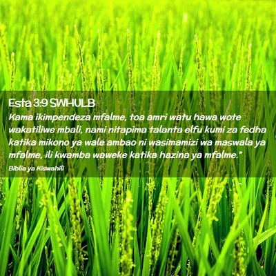 Picture 02 - Esta 3:9 SWHULB - Kama ikimpendeza mfalme, toa amri watu hawa wote - Bible Verse Picture