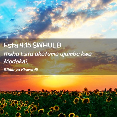 Picture 02 - Esta 4:15 SWHULB - Kisha Esta akatuma ujumbe kwa - Bible Verse Picture
