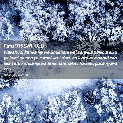 Picture 02 - Esta 9:15 SWHULB - Wayahudi katika mji wa Shushani walisanyika - Bible Verse Picture