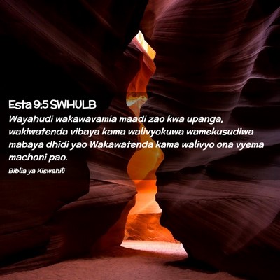 Picture 02 - Esta 9:5 SWHULB - Wayahudi wakawavamia maadi zao kwa upanga, - Bible Verse Picture
