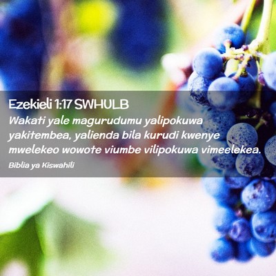 Picture 02 - Ezekieli 1:17 SWHULB - Wakati yale magurudumu yalipokuwa yakitembea, - Bible Verse Picture