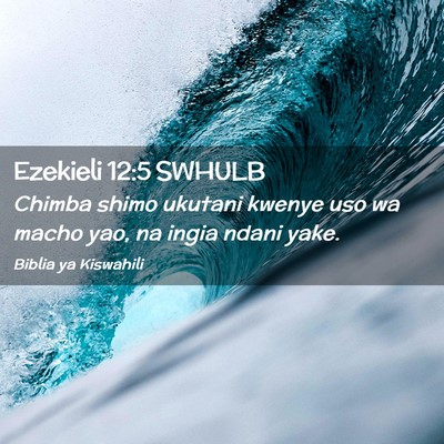 Picture 02 - Ezekieli 12:5 SWHULB - Chimba shimo ukutani kwenye uso wa macho yao, na - Bible Verse Picture