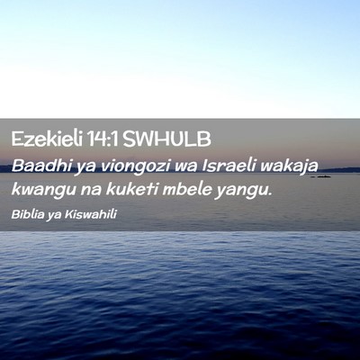 Picture 02 - Ezekieli 14:1 SWHULB - Baadhi ya viongozi wa Israeli wakaja kwangu na - Bible Verse Picture