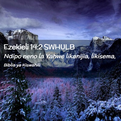 Picture 02 - Ezekieli 14:2 SWHULB - Ndipo neno la Yahwe likanijia, - Bible Verse Picture