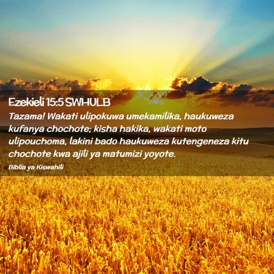 Picture 02 - Ezekieli 15:5 SWHULB - Tazama! Wakati ulipokuwa umekamilika, haukuweza - Bible Verse Picture