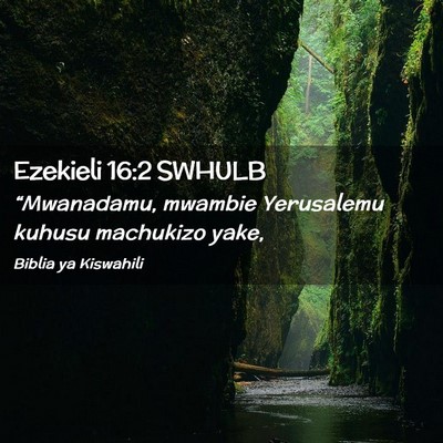 Picture 02 - Ezekieli 16:2 SWHULB - “Mwanadamu, mwambie Yerusalemu kuhusu machukizo - Bible Verse Picture