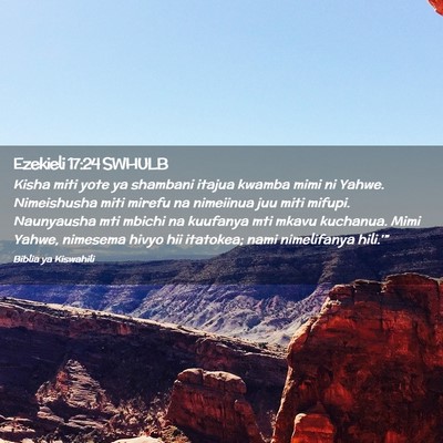 Picture 02 - Ezekieli 17:24 SWHULB - Kisha miti yote ya shambani itajua kwamba mimi ni - Bible Verse Picture