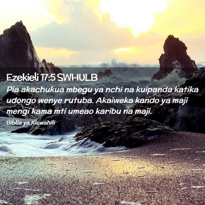 Picture 02 - Ezekieli 17:5 SWHULB - Pia akachukua mbegu ya nchi na kuipanda katika - Bible Verse Picture