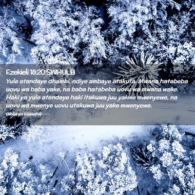 Picture 02 - Ezekieli 18:20 SWHULB - Yule atendaye dhambi, ndiye ambaye atakufa. Mwana - Bible Verse Picture