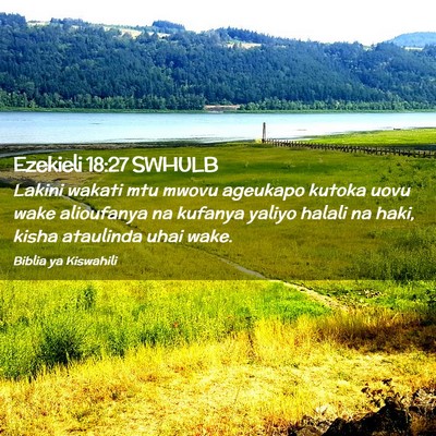 Picture 02 - Ezekieli 18:27 SWHULB - Lakini wakati mtu mwovu ageukapo kutoka uovu wake - Bible Verse Picture