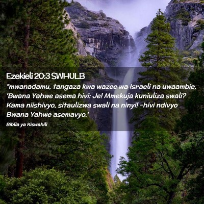 Picture 02 - Ezekieli 20:3 SWHULB - “mwanadamu, tangaza kwa wazee wa Israeli na - Bible Verse Picture