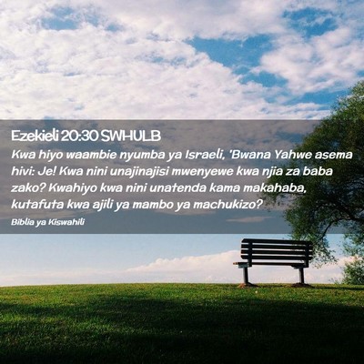 Picture 02 - Ezekieli 20:30 SWHULB - Kwa hiyo waambie nyumba ya Israeli, 'Bwana Yahwe - Bible Verse Picture