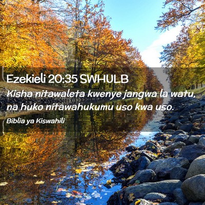 Picture 02 - Ezekieli 20:35 SWHULB - Kisha nitawaleta kwenye jangwa la watu, na huko - Bible Verse Picture