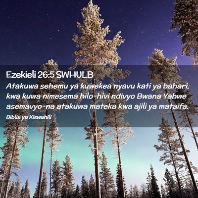Picture 02 - Ezekieli 26:5 SWHULB - Atakuwa sehemu ya kuwekea nyavu kati ya bahari, - Bible Verse Picture