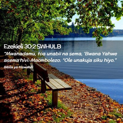 Picture 02 - Ezekieli 30:2 SWHULB - “Mwanadamu, toa unabii na sema, 'Bwana Yahwe - Bible Verse Picture