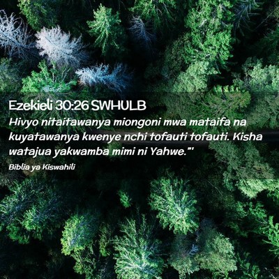 Picture 02 - Ezekieli 30:26 SWHULB - Hivyo nitaitawanya miongoni mwa mataifa na - Bible Verse Picture