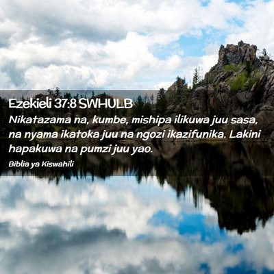 Picture 02 - Ezekieli 37:8 SWHULB - Nikatazama na, kumbe, mishipa ilikuwa juu sasa, - Bible Verse Picture