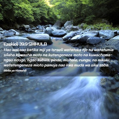 Picture 02 - Ezekieli 39:9 SWHULB - Hao wakaao katika miji ya Israeli watatoka nje na - Bible Verse Picture