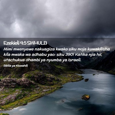 Picture 02 - Ezekieli 4:5 SWHULB - Mimi mwenyewe nakuagiza kwako siku moja - Bible Verse Picture