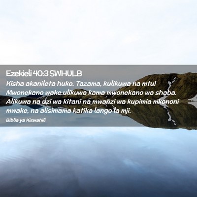 Picture 02 - Ezekieli 40:3 SWHULB - Kisha akanileta huko. Tazama, kulikuwa na mtu! - Bible Verse Picture