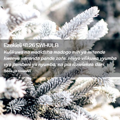 Picture 02 - Ezekieli 41:26 SWHULB - Kulikuwa na madidsha madogo miti ya mitende - Bible Verse Picture