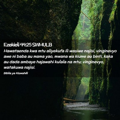 Picture 02 - Ezekieli 44:25 SWHULB - Hawataenda kwa mtu aliyekufa ili wasiwe najisi, - Bible Verse Picture