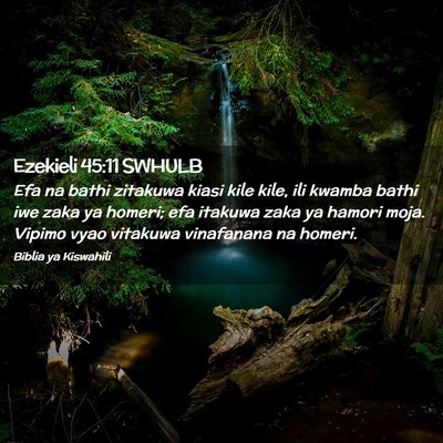 Picture 02 - Ezekieli 45:11 SWHULB - Efa na bathi zitakuwa kiasi kile kile, ili kwamba - Bible Verse Picture