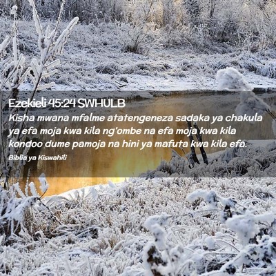 Picture 02 - Ezekieli 45:24 SWHULB - Kisha mwana mfalme atatengeneza sadaka ya chakula - Bible Verse Picture