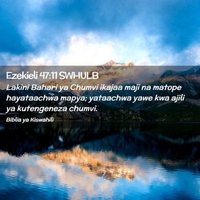 Picture 02 - Ezekieli 47:11 SWHULB - Lakini Bahari ya Chumvi ikajaa maji na matope - Bible Verse Picture