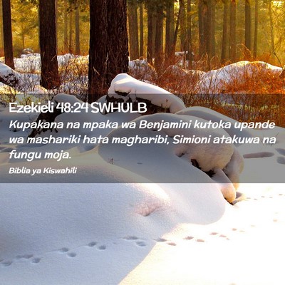 Picture 02 - Ezekieli 48:24 SWHULB - Kupakana na mpaka wa Benjamini kutoka upande wa - Bible Verse Picture