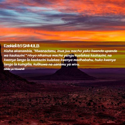 Picture 02 - Ezekieli 8:5 SWHULB - Kisha akanambia, “Mwanadamu, inua juu macho - Bible Verse Picture