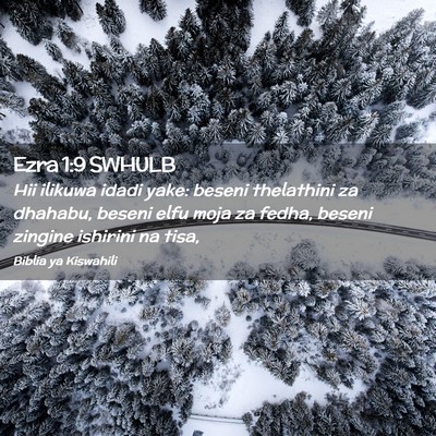 Picture 02 - Ezra 1:9 SWHULB - Hii ilikuwa idadi yake: beseni thelathini za - Bible Verse Picture