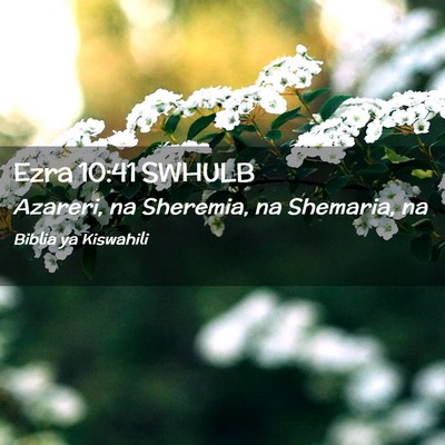 Picture 02 - Ezra 10:41 SWHULB - Azareri, na Sheremia, na Shemaria, - Bible Verse Picture