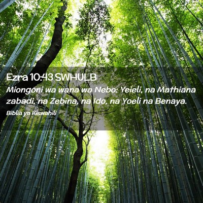 Picture 02 - Ezra 10:43 SWHULB - Miongoni wa wana wa Nebo: Yeieli, na Mathiana - Bible Verse Picture