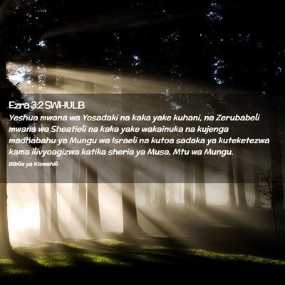 Picture 02 - Ezra 3:2 SWHULB - Yeshua mwana wa Yosadaki na kaka yake kuhani, na - Bible Verse Picture