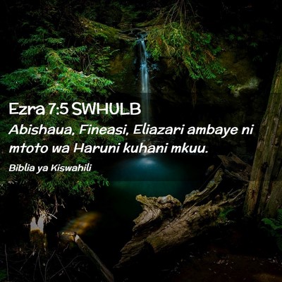 Picture 02 - Ezra 7:5 SWHULB - Abishaua, Fineasi, Eliazari ambaye ni mtoto wa - Bible Verse Picture