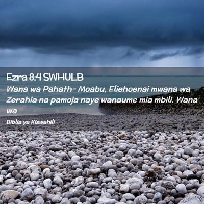 Picture 02 - Ezra 8:4 SWHULB - Wana wa Pahath- Moabu, Eliehoenai mwana wa - Bible Verse Picture