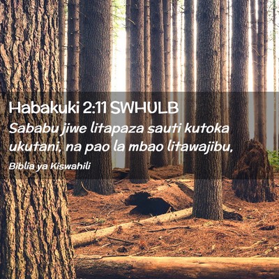 Picture 02 - Habakuki 2:11 SWHULB - Sababu jiwe litapaza sauti kutoka ukutani, na pao - Bible Verse Picture