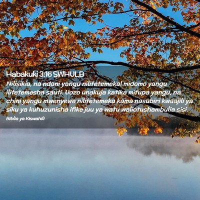 Picture 02 - Habakuki 3:16 SWHULB - Nilisikia, na ndani yangu nilitetemeka! midomo - Bible Verse Picture