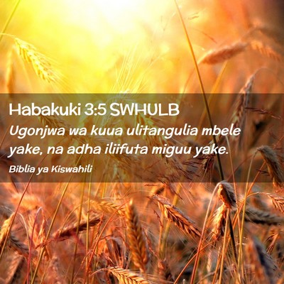 Picture 02 - Habakuki 3:5 SWHULB - Ugonjwa wa kuua ulitangulia mbele yake, na adha - Bible Verse Picture