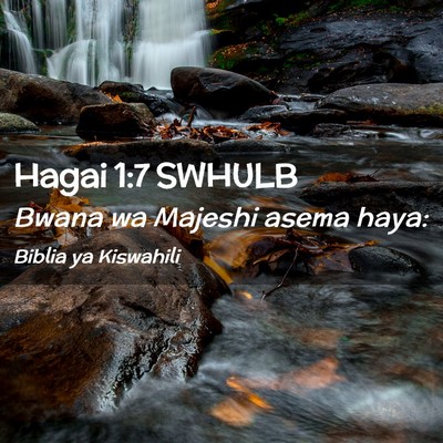 Picture 02 - Hagai 1:7 SWHULB - Bwana wa Majeshi asema - Bible Verse Picture