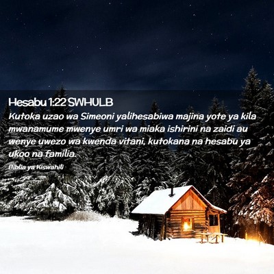 Picture 02 - Hesabu 1:22 SWHULB - Kutoka uzao wa Simeoni yalihesabiwa majina yote - Bible Verse Picture